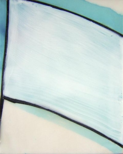 white flag of courage, encaustic painting by Laura Tyler
