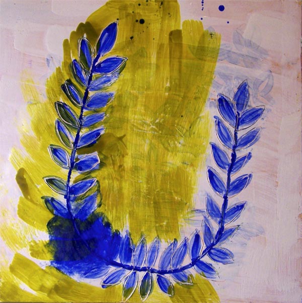 "Royals," encaustic on panel,