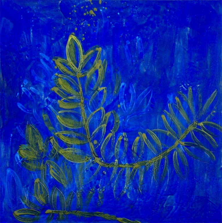 "Some Nights" by Laura Tyler, encaustic on panel, 22" x 22"