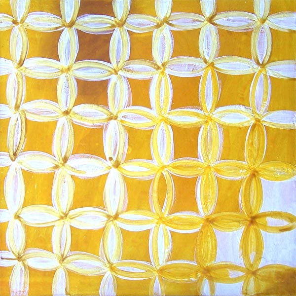 "Doin' It Right," encaustic on panel, 22" x 22"
