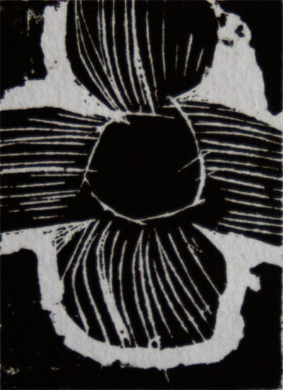 "Small White Blossom," wood engraving
